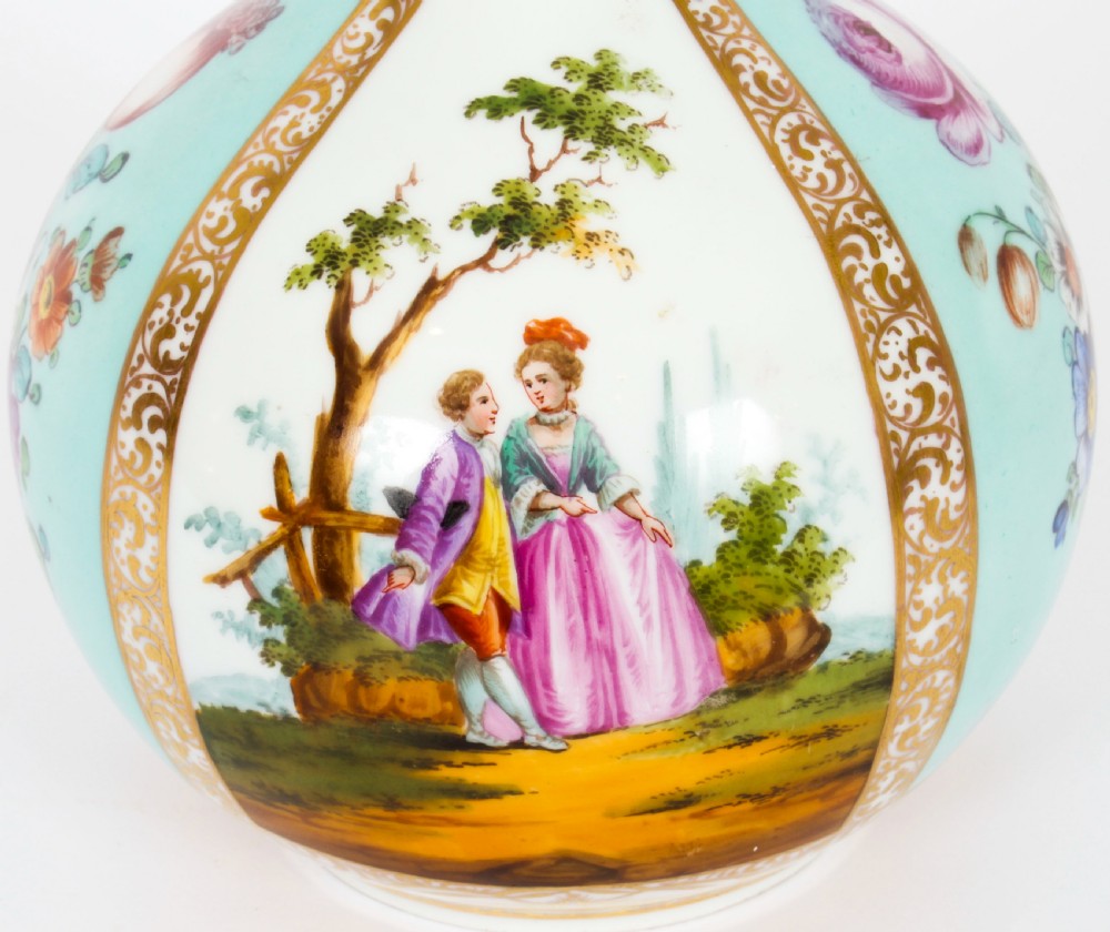 Antique Pair Helena Wolfsohn Dresden Porcelain Vases Provenance 19th C
 View XIV