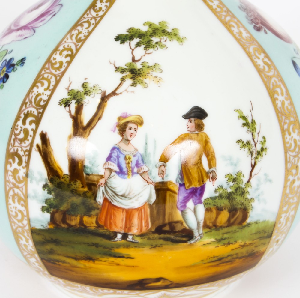 Antique Pair Helena Wolfsohn Dresden Porcelain Vases Provenance 19th C
 View XXII