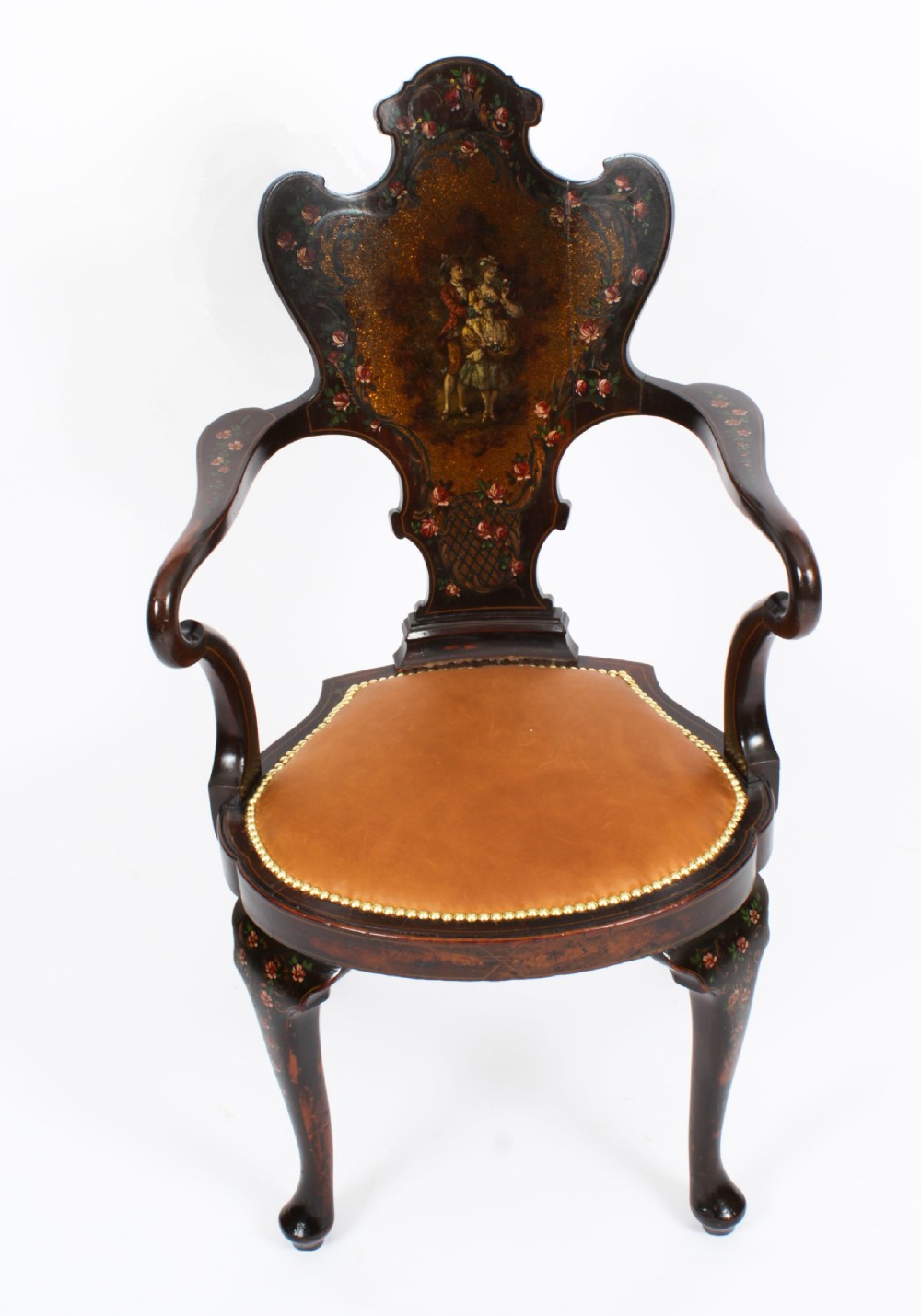 Antique French Vernis Martin Salon Open Armchair Druce & Co 19th Century
 View IX