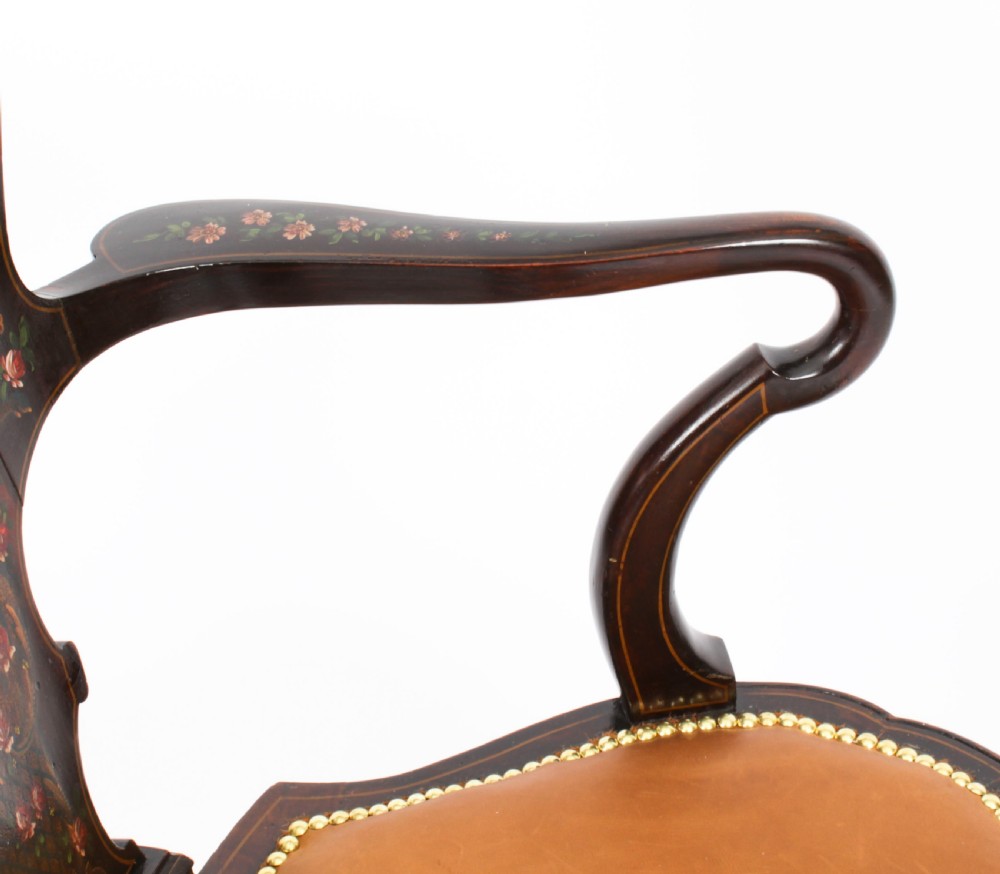 Antique French Vernis Martin Salon Open Armchair Druce & Co 19th Century
 View XV