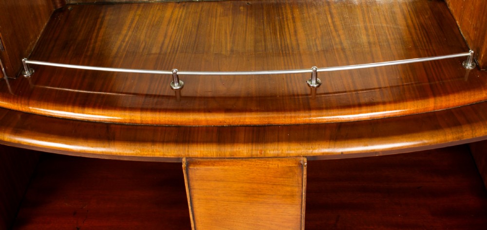 Antique Art Deco Burr Walnut Half Moon Cocktail Bar c.1920
 View XXIII