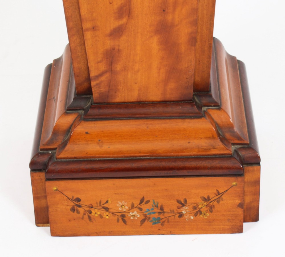 Antique Edwardian Inlaid & Painted Satinwood Pedestal Stand 19th C
 View VII