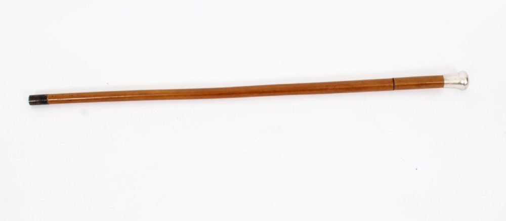 Antique English Silver & Malacca Sword / Walking Stick Cane 19th Century
