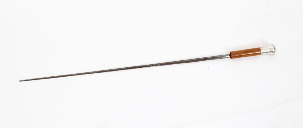 Antique English Silver & Malacca Sword / Walking Stick Cane 19th Century
 View IX