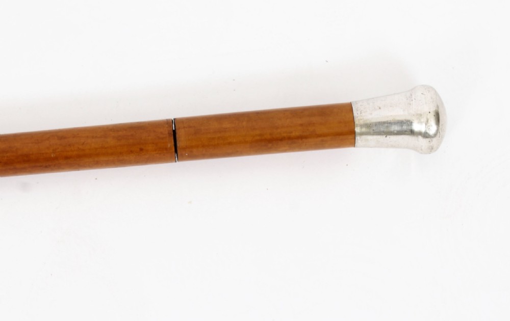 Antique English Silver & Malacca Sword / Walking Stick Cane 19th Century
 View X