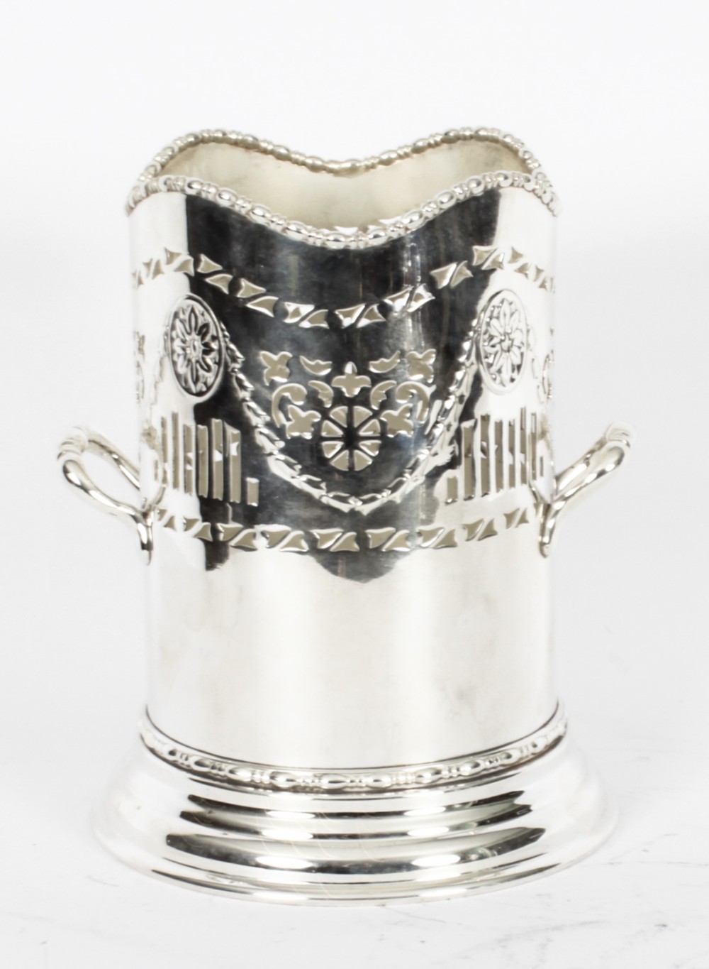 Antique Edwardian Silver Plated Bottle Holder C1910
