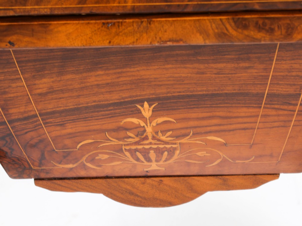 Antique Victorian Burr Walnut Games Work Table c.1870 19th C
 View X