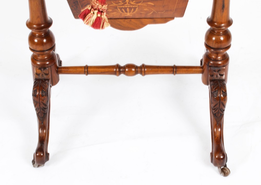 Antique Victorian Burr Walnut Games Work Table c.1870 19th C
 View XI
