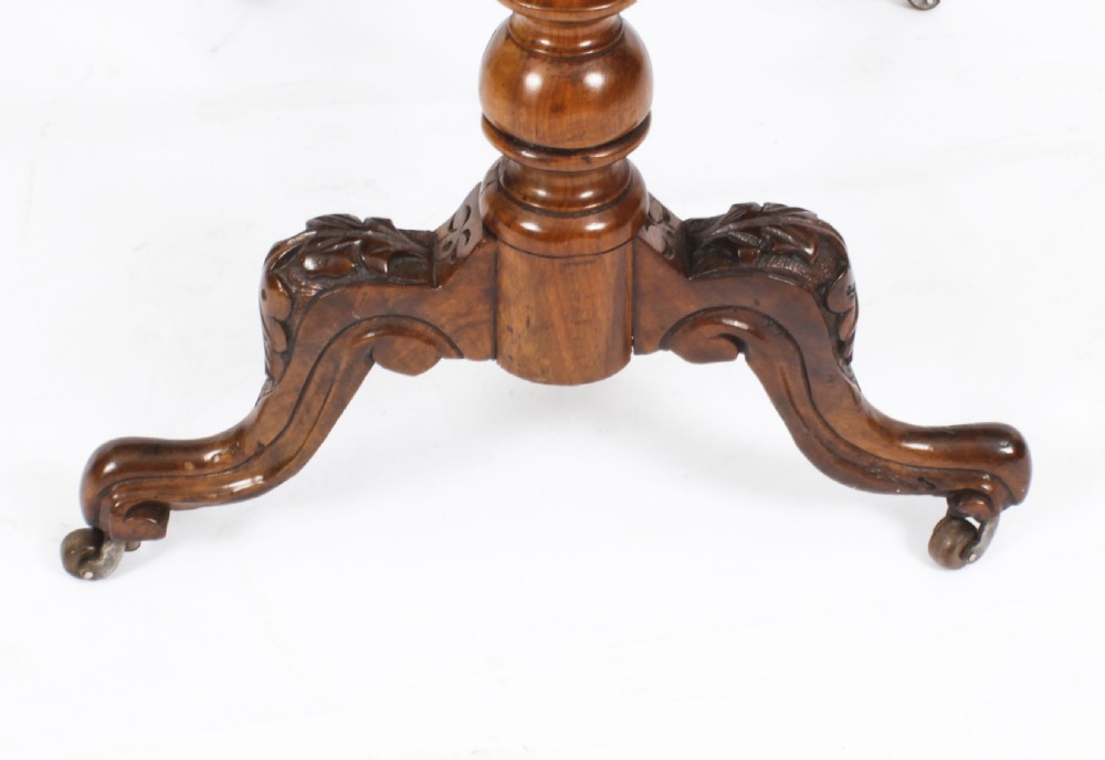 Antique Victorian Burr Walnut Games Work Table c.1870 19th C
 View XVI