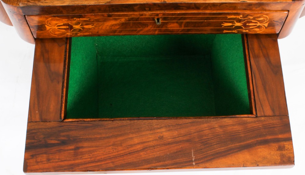 Antique Victorian Burr Walnut Games Work Table c.1870 19th C
 View XXIV