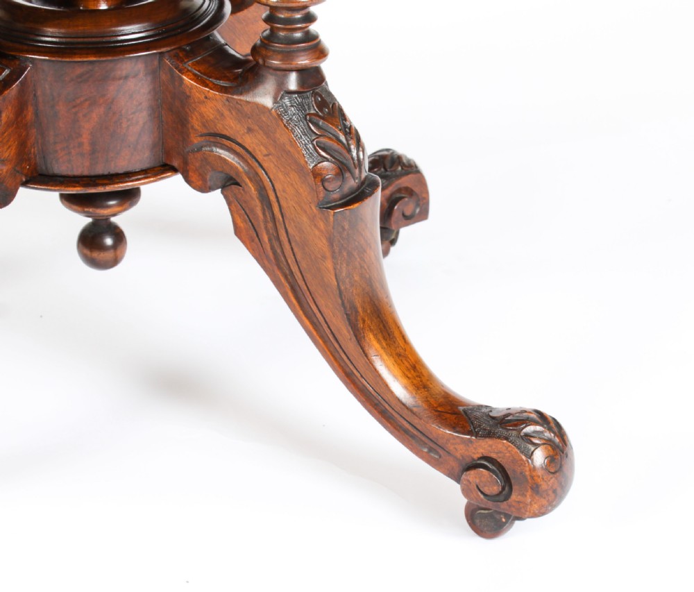 Antique Burr Walnut Oval Tilt Top Loo Table Circa 1860 19th Century
 View XV