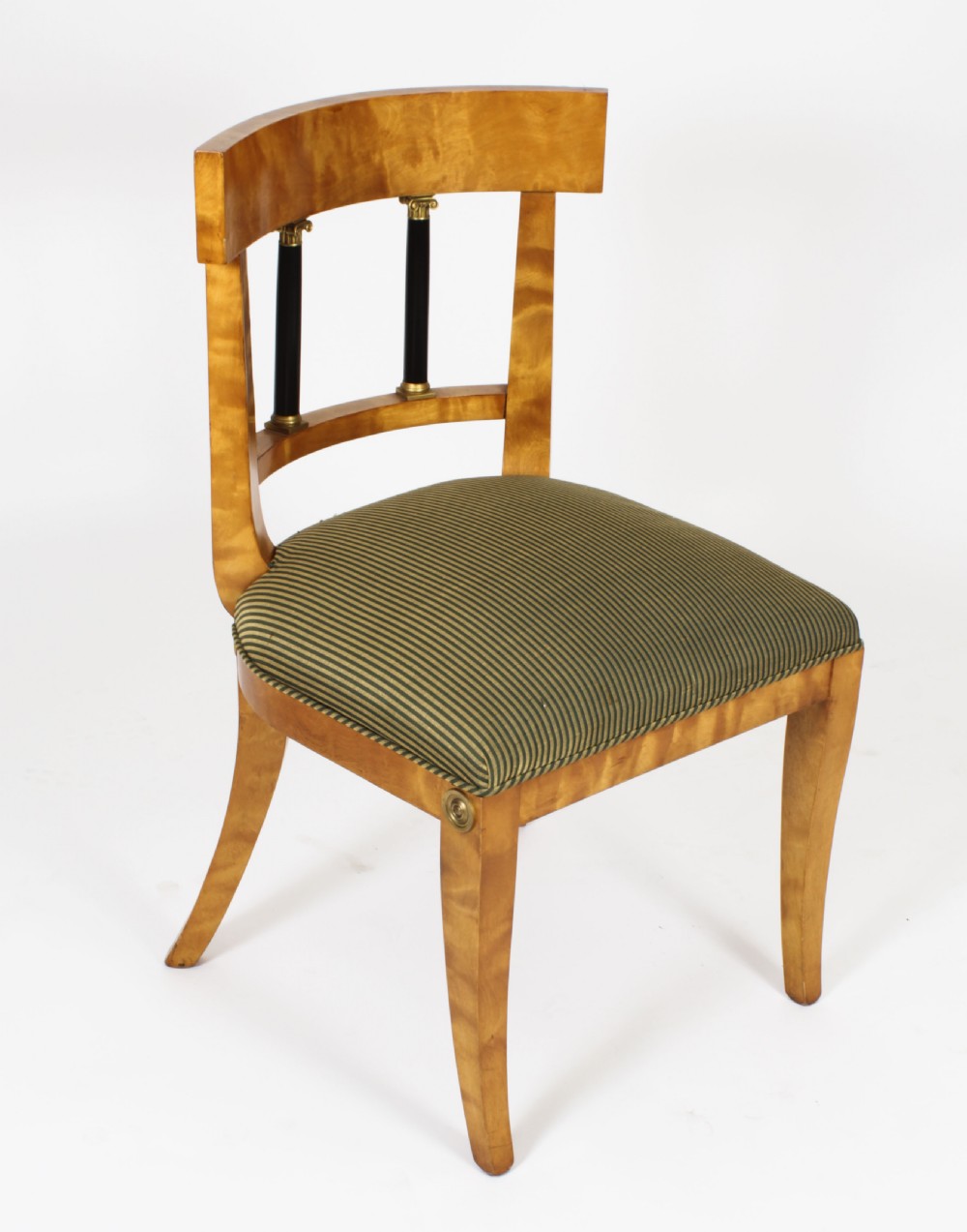 Antique Set 12 Swedish Biedermeier Birch Dining Chairs 19th C
 View IV