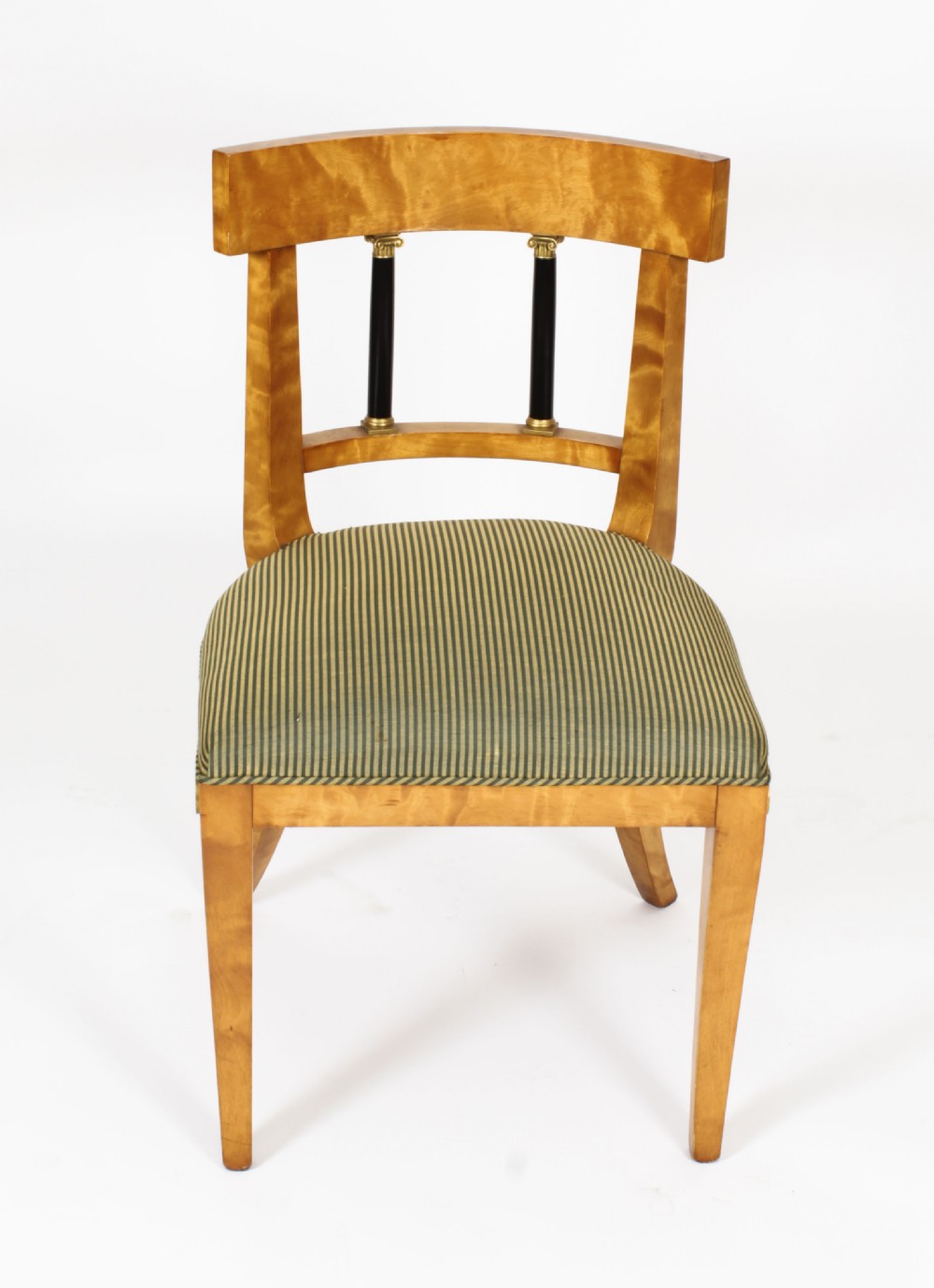 Antique Set 12 Swedish Biedermeier Birch Dining Chairs 19th C
 View V