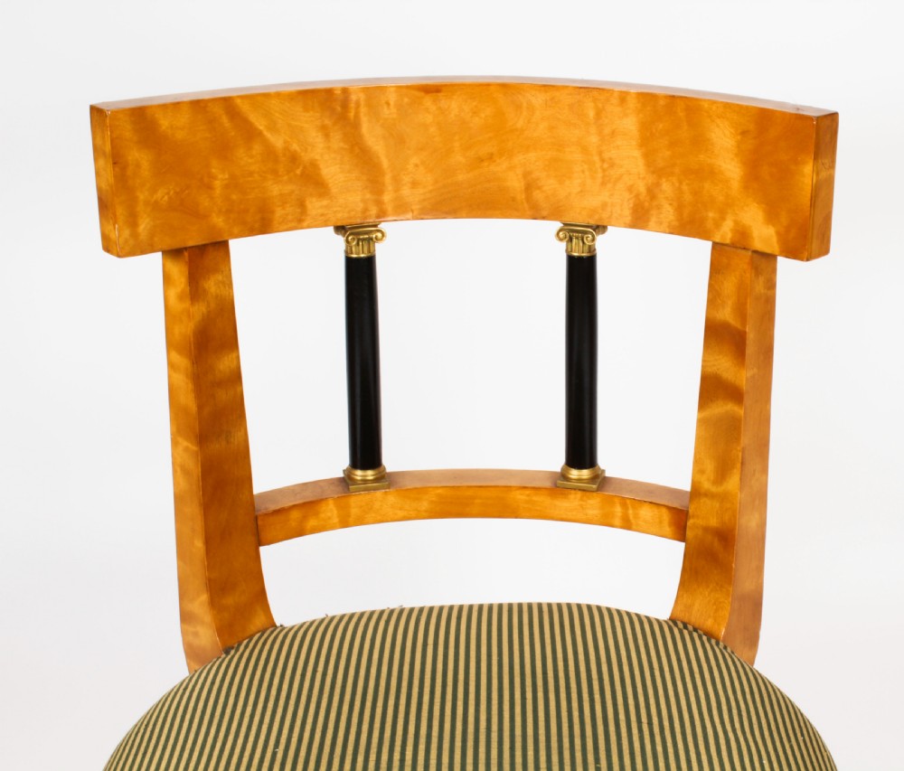 Antique Set 12 Swedish Biedermeier Birch Dining Chairs 19th C
 View VIII