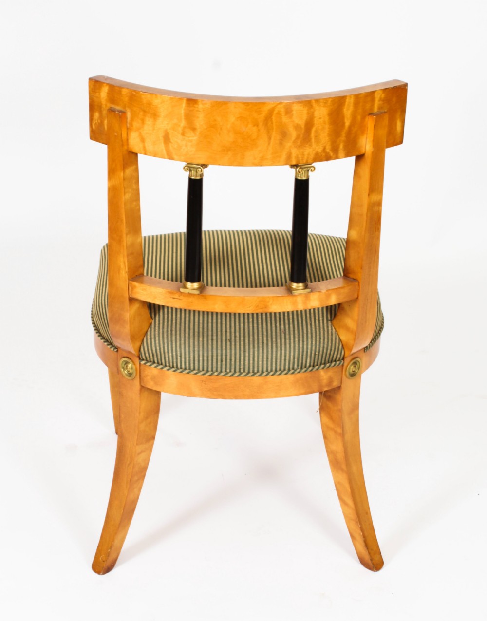 Antique Set 12 Swedish Biedermeier Birch Dining Chairs 19th C
 View XVI