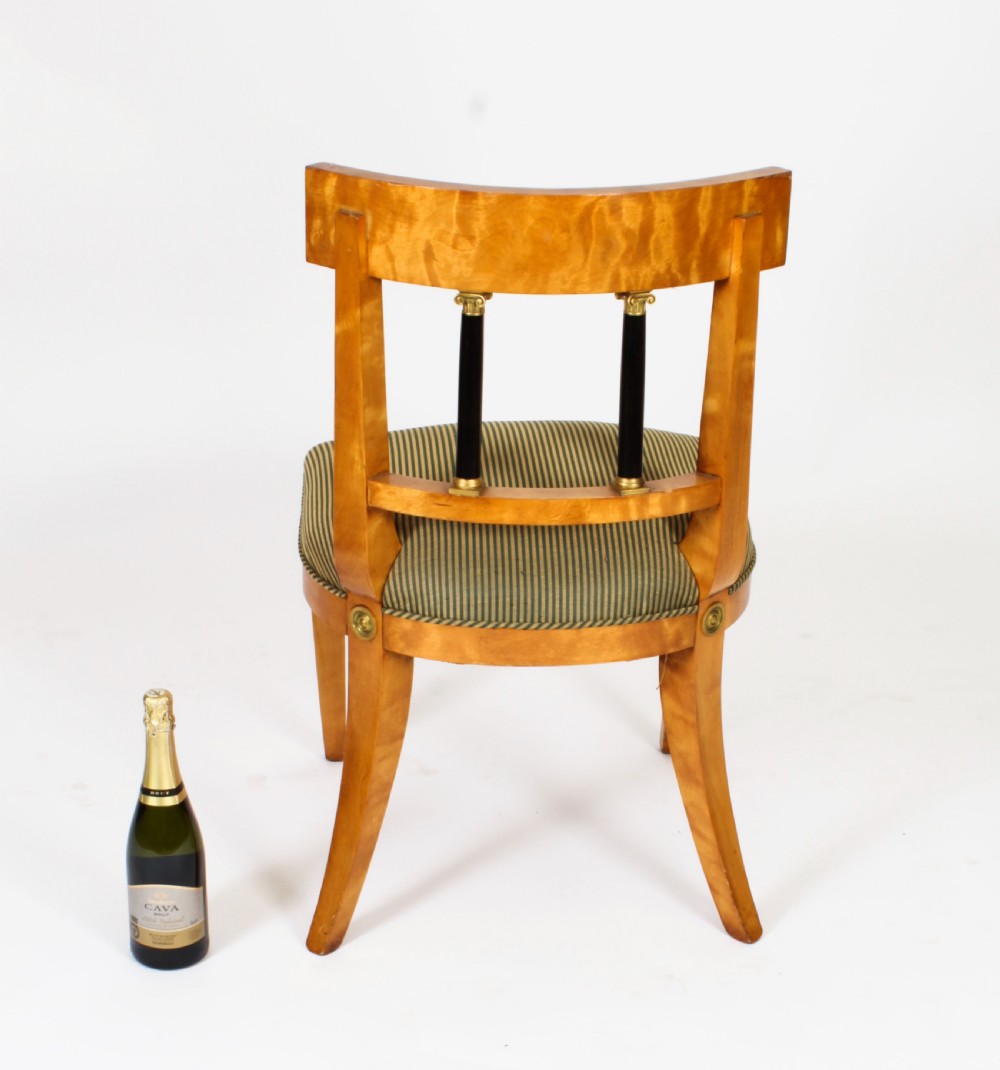 Antique Set 12 Swedish Biedermeier Birch Dining Chairs 19th C
 View XVIII