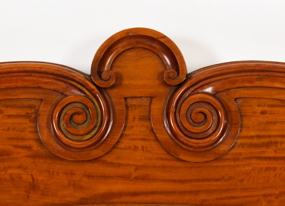Antique 11 ft wide Sheraton Revival Satinwood Bed Headboard 19th Century
 View III