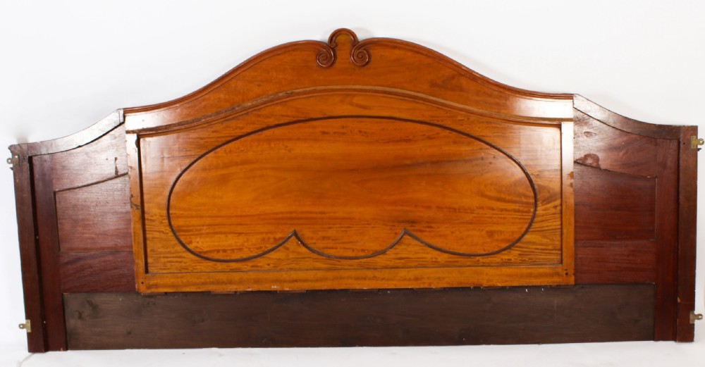 Antique 11 ft wide Sheraton Revival Satinwood Bed Headboard 19th Century
 View XII