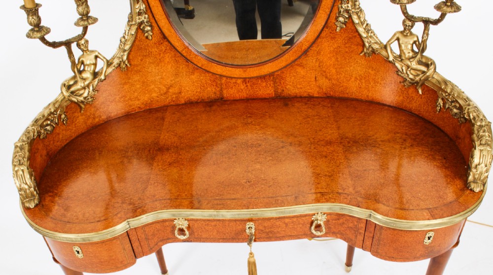 Antique French Ormolu Mounted Dressing Table & Mirror 19th Century
 View IX