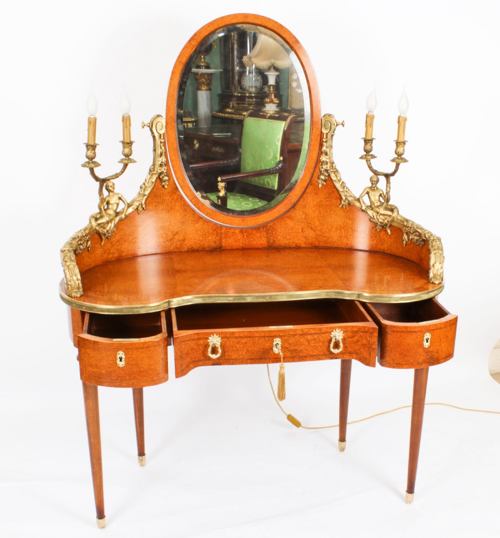 Antique French Ormolu Mounted Dressing Table & Mirror 19th Century
 View XX