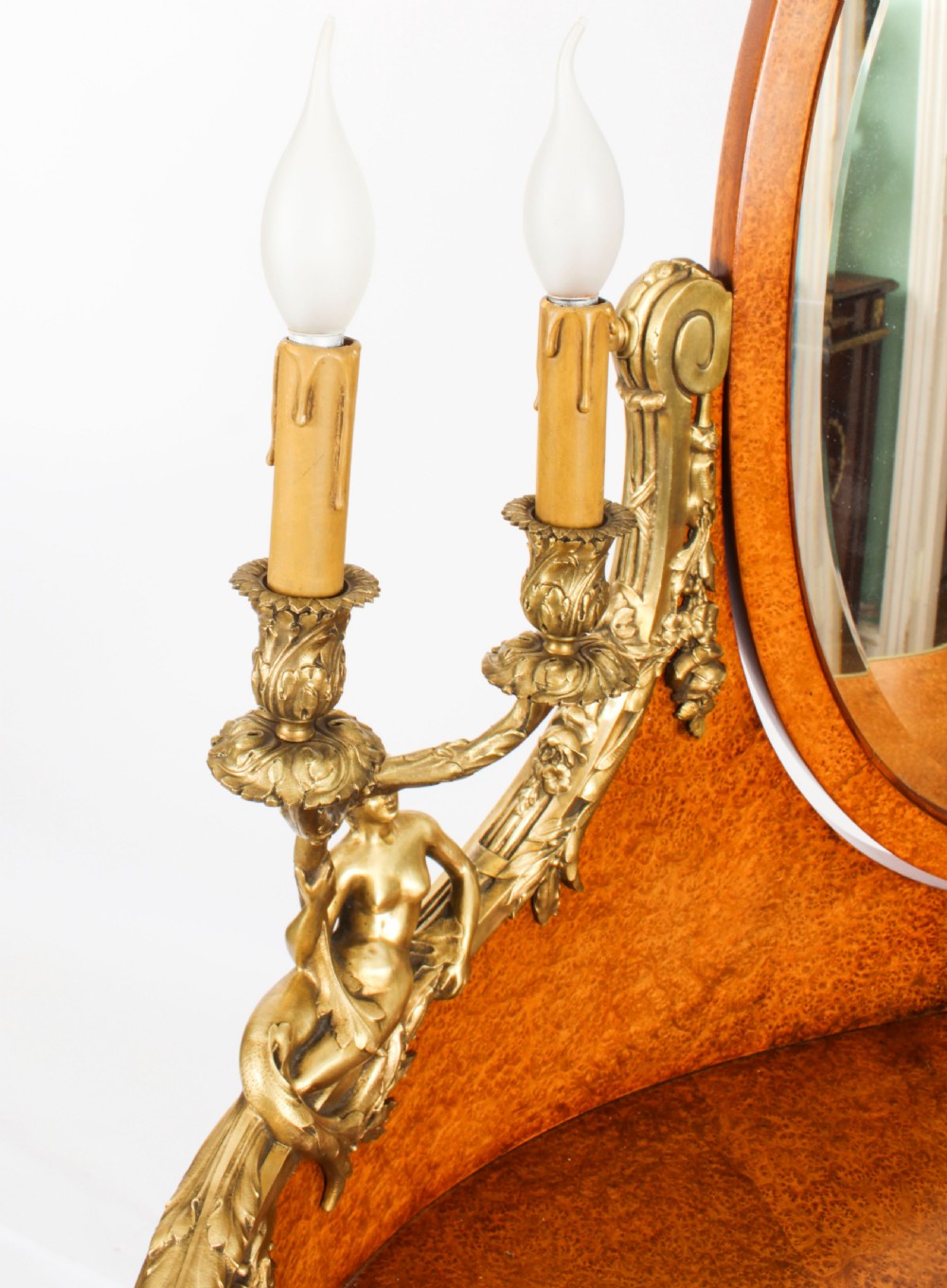 Antique French Ormolu Mounted Dressing Table & Mirror 19th Century
 View XXV
