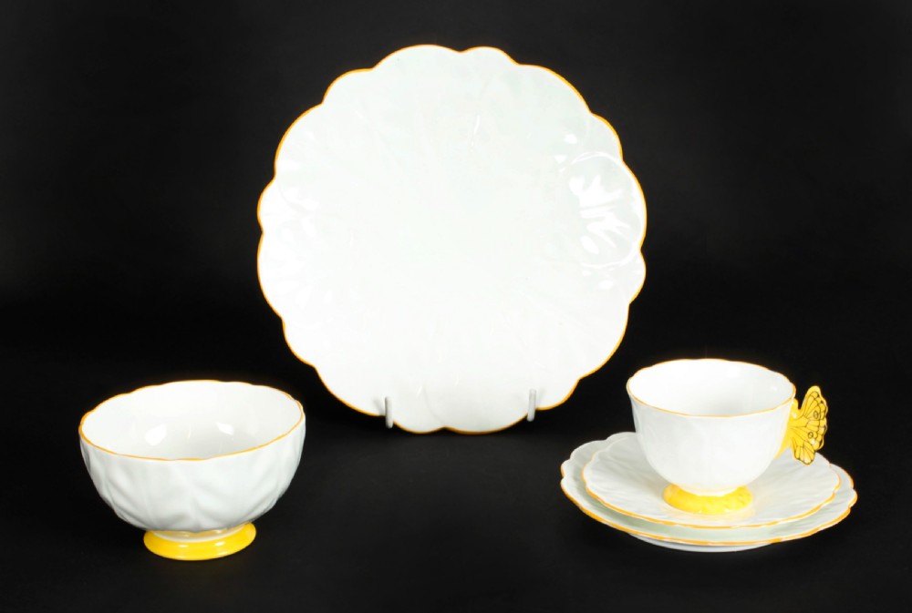Antique Art Deco Aynsley Bone China Butterfly Tea Set C1920
