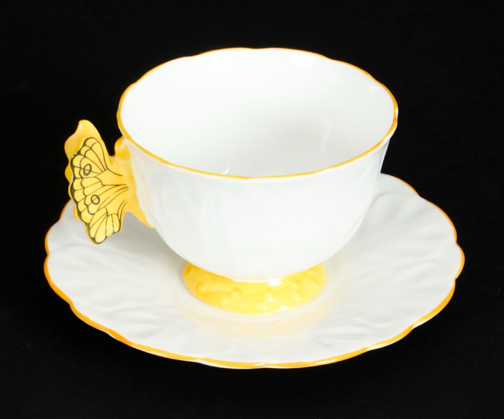 Antique Art Deco Aynsley Bone China Butterfly Tea Set C1920
 View III