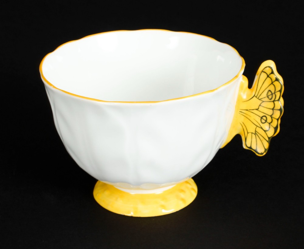 Antique Art Deco Aynsley Bone China Butterfly Tea Set C1920
 View XV