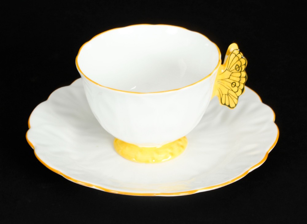 Antique Art Deco Aynsley Bone China Butterfly Tea Set C1920
 View XXVI
