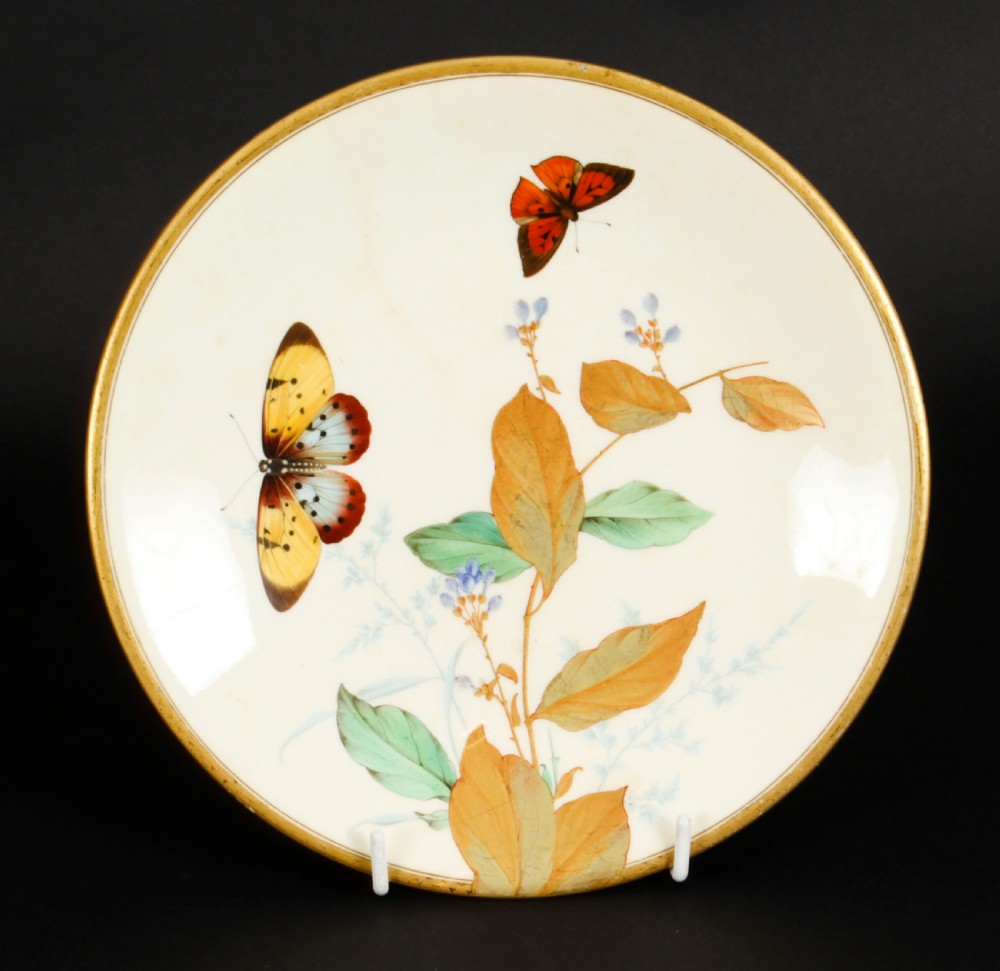 Antique Aesthetic Movement Porcelain Cabinet Plate Minton 19th C
 View II