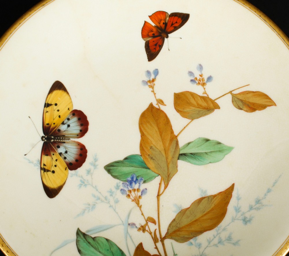 Antique Aesthetic Movement Porcelain Cabinet Plate Minton 19th C
 View III