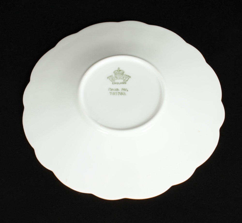 Antique Art Deco Aynsley Bone China Butterfly Trio C1920
 View XV