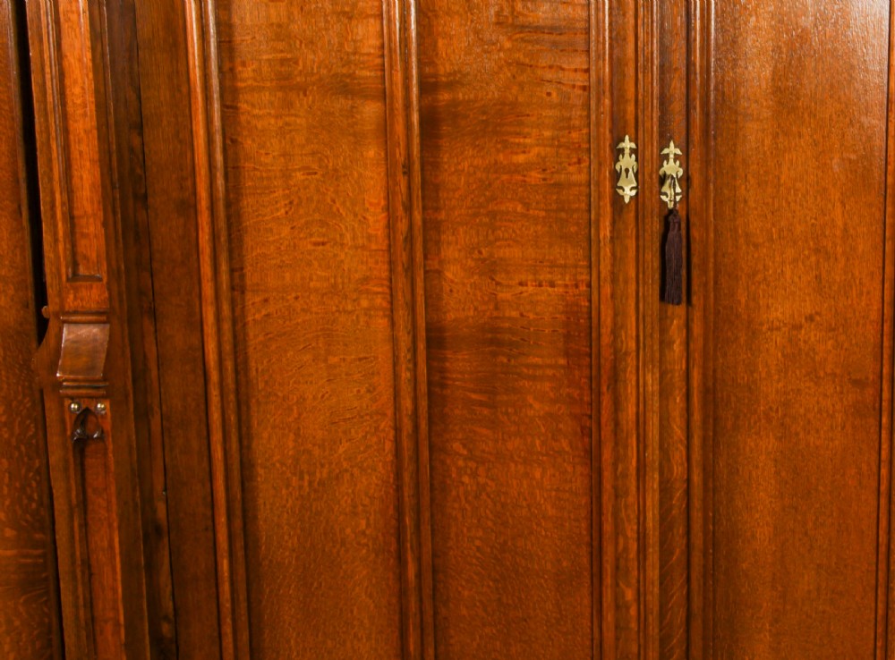 Antique Gothic Revival Oak Breakfront Wardrobe Thomas King C1840 19th C
 View V
