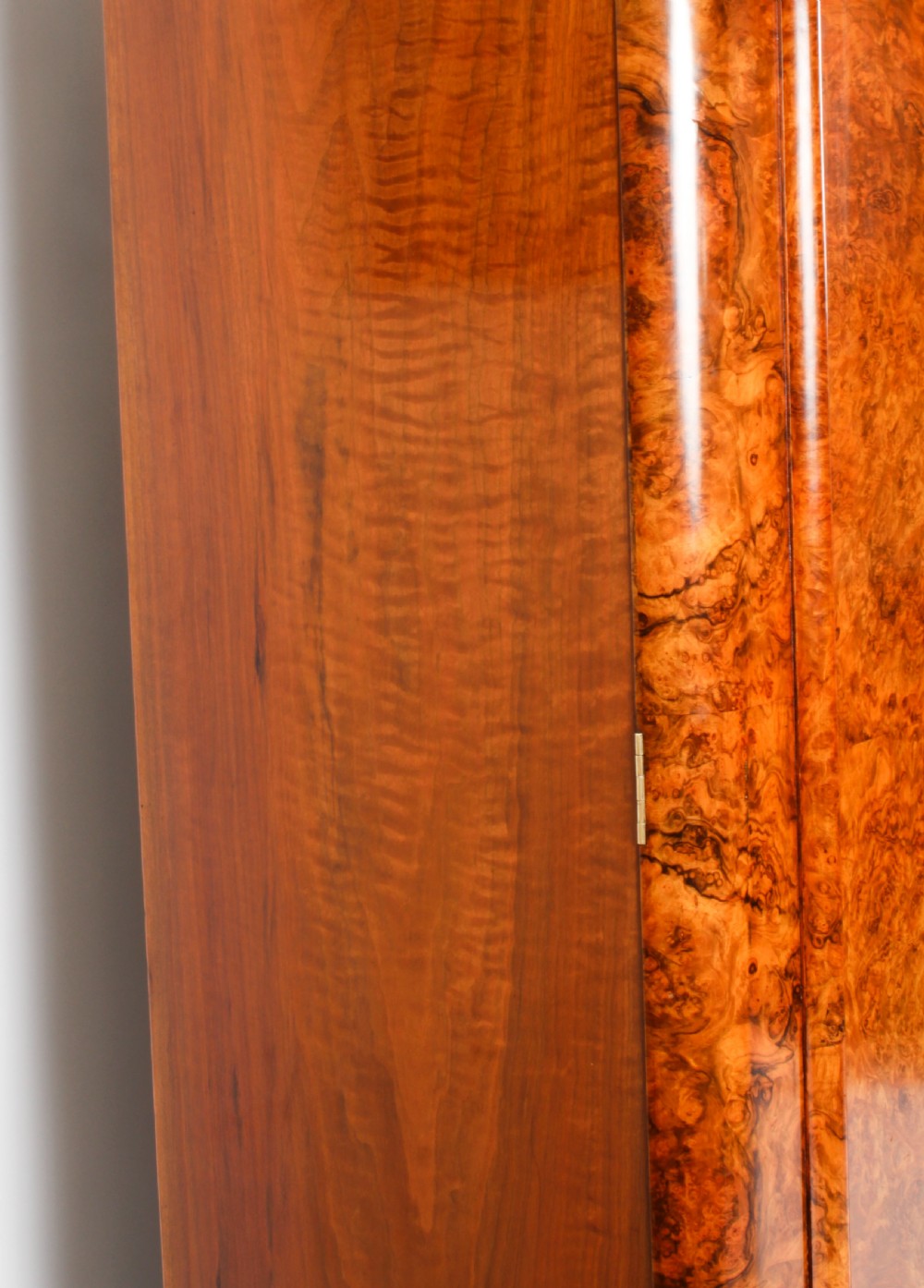 Antique Victorian Burr Walnut Three Door Breakfront Wardrobe 19th C
 View XV