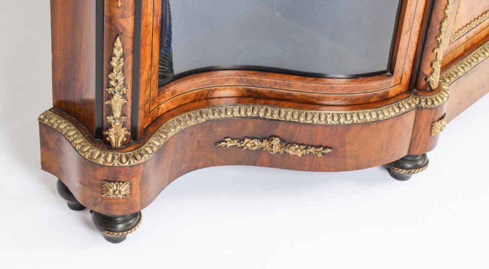 Antique Victorian Serpentine Burr Walnut Marquetry Credenza 19th C
 View XXVII