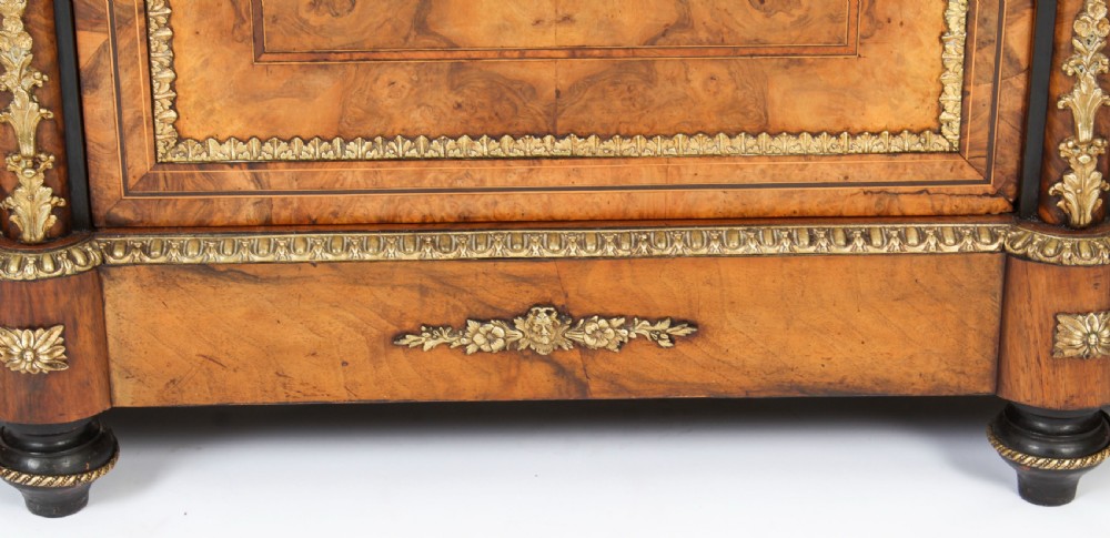 Antique Victorian Serpentine Burr Walnut Marquetry Credenza 19th C
 View XXX
