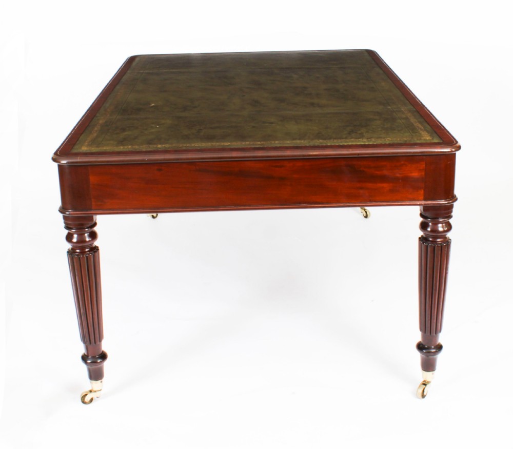 Antique 5ft William IV Six Drawer Partners Writing Table C 1830 19th C
 View II