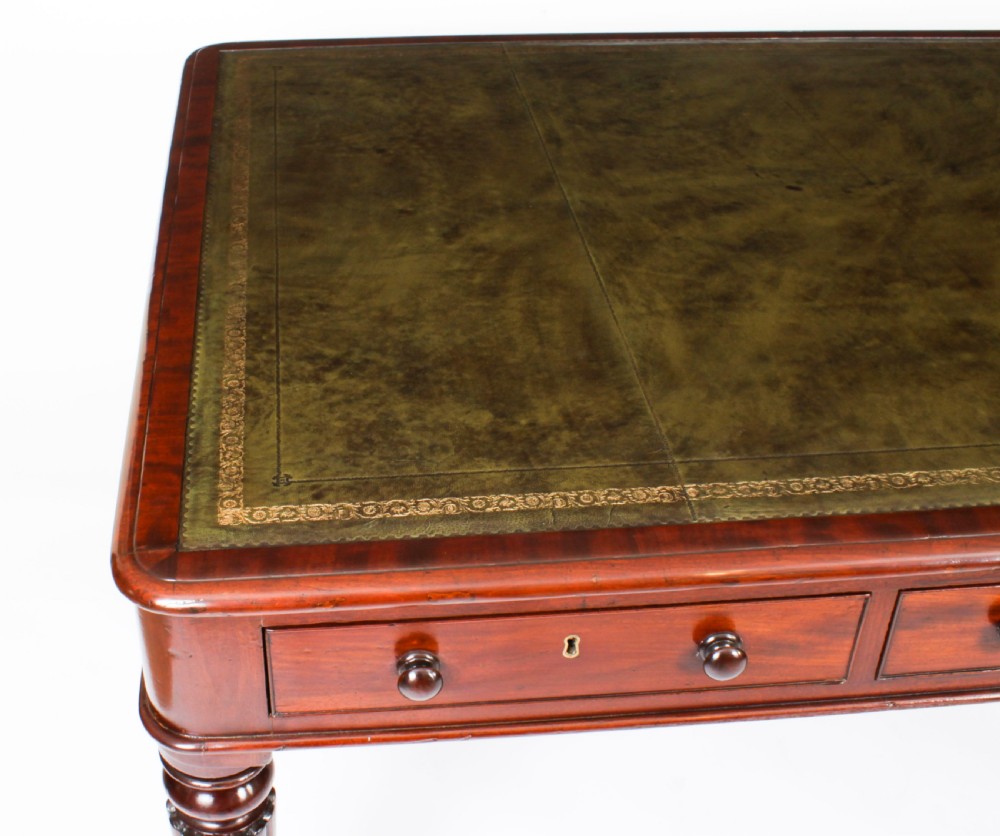 Antique 5ft William IV Six Drawer Partners Writing Table C 1830 19th C
 View V
