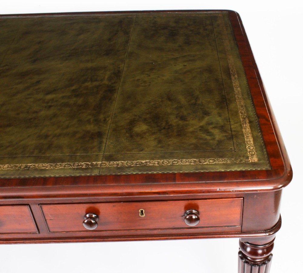 Antique 5ft William IV Six Drawer Partners Writing Table C 1830 19th C
 View VI