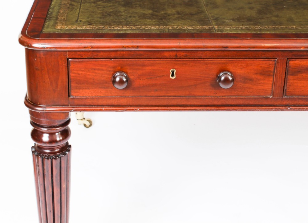 Antique 5ft William IV Six Drawer Partners Writing Table C 1830 19th C
 View XII