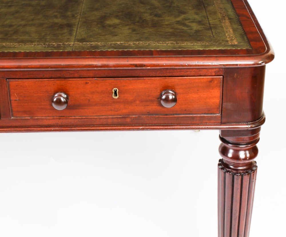 Antique 5ft William IV Six Drawer Partners Writing Table C 1830 19th C
 View XIV