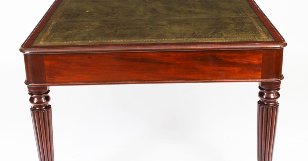 Antique 5ft William IV Six Drawer Partners Writing Table C 1830 19th C
 View XX