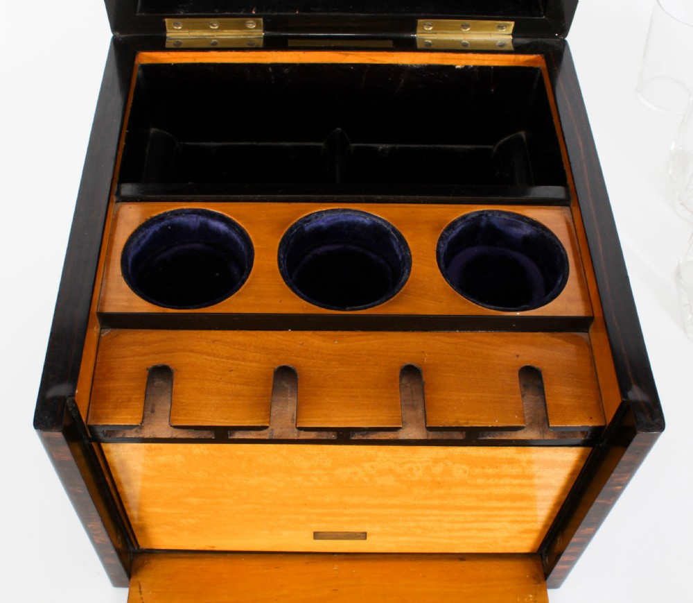 Antique Coromandel Tantalus Humidor Drew & Son 19th C
 View XXIV