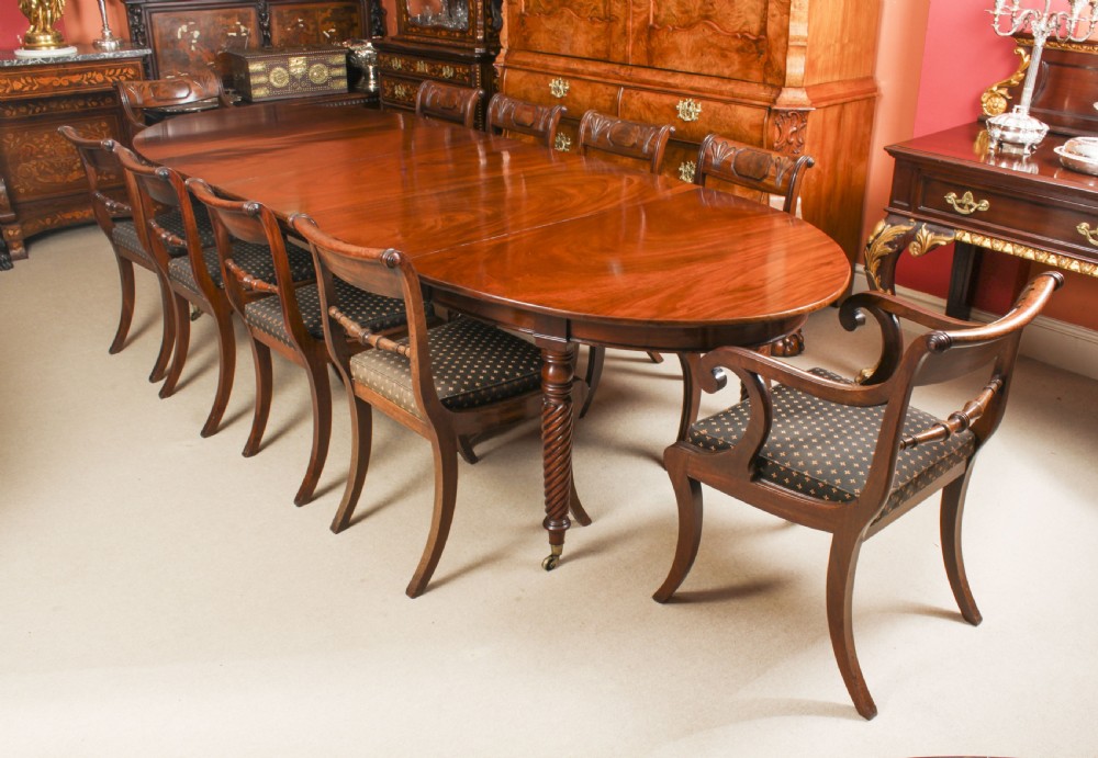 Antique 10ft Regency Concertina Action Dining Table C1820 19th C
 View III