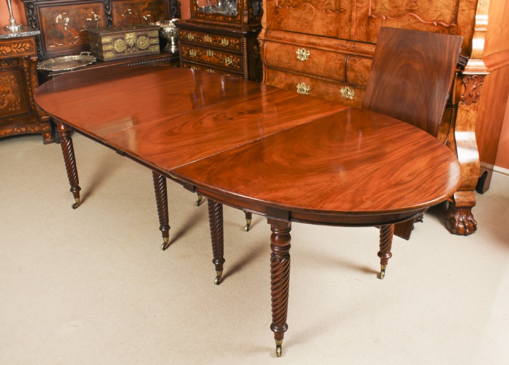 Antique 10ft Regency Concertina Action Dining Table C1820 19th C
 View V