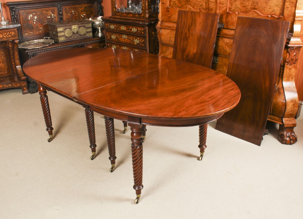 Antique 10ft Regency Concertina Action Dining Table C1820 19th C
 View VI