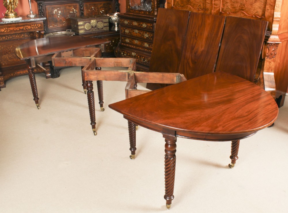 Antique 10ft Regency Concertina Action Dining Table C1820 19th C
 View XV