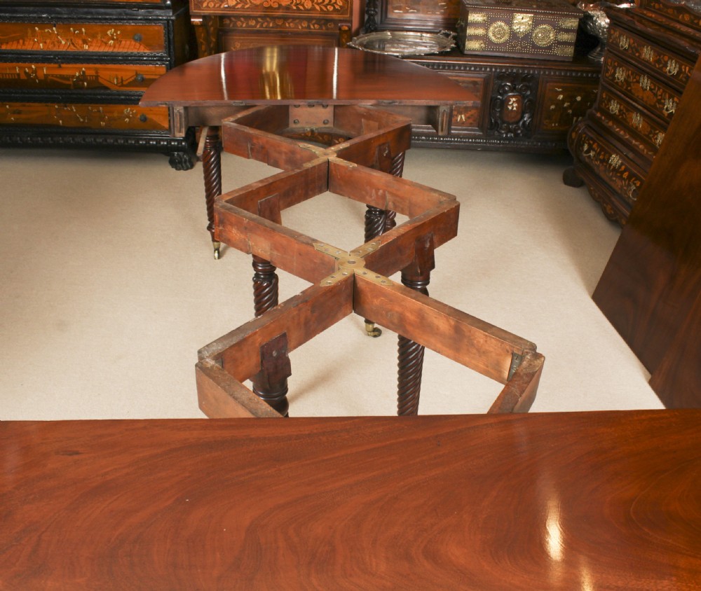 Antique 10ft Regency Concertina Action Dining Table C1820 19th C
 View XVII