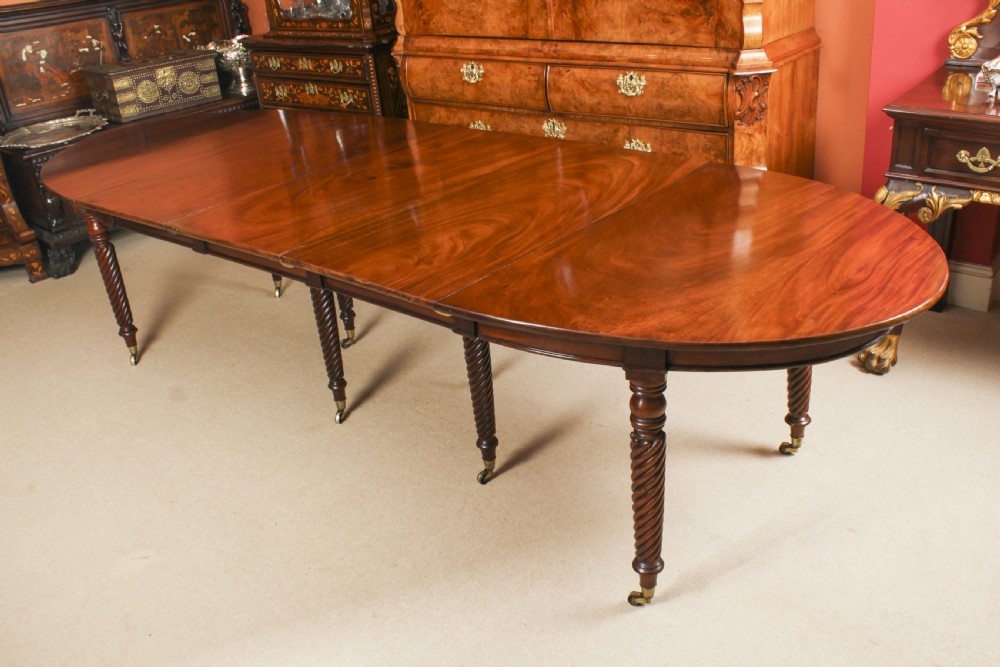 Antique 10ft Regency Concertina Action Dining Table C1820 19th C
 View XX