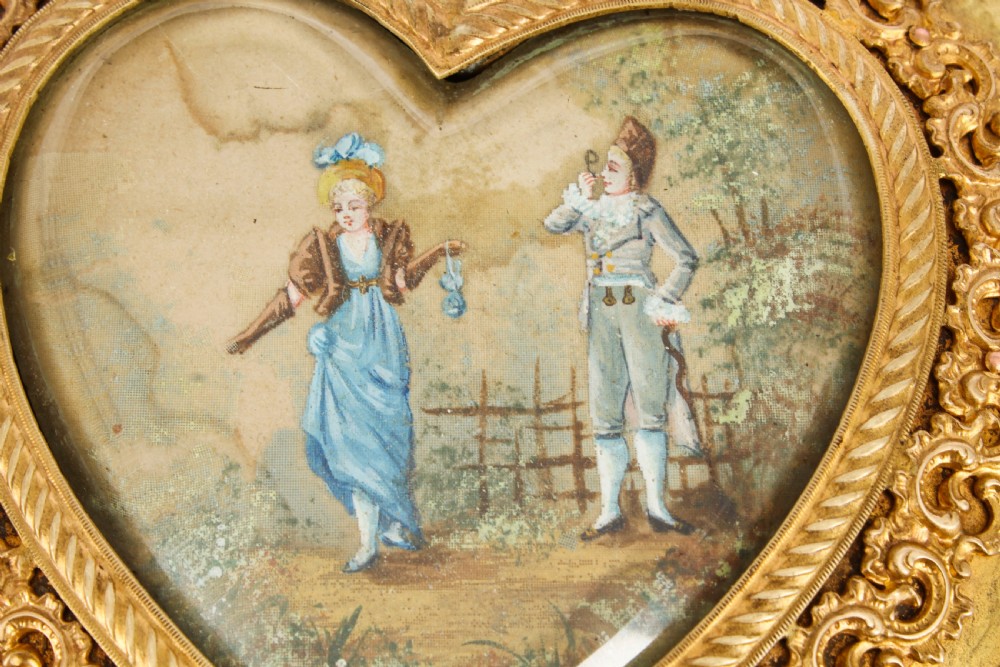 Antique French Ormolu Heart Shaped Jewellery Casket Box 19th C
 View III
